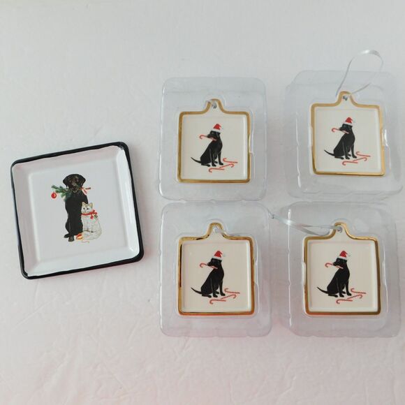 Labrador Retriever 4 Fringe Studios Christmas Ornaments  Creative Co-Op Dish - Picture 4 of 16